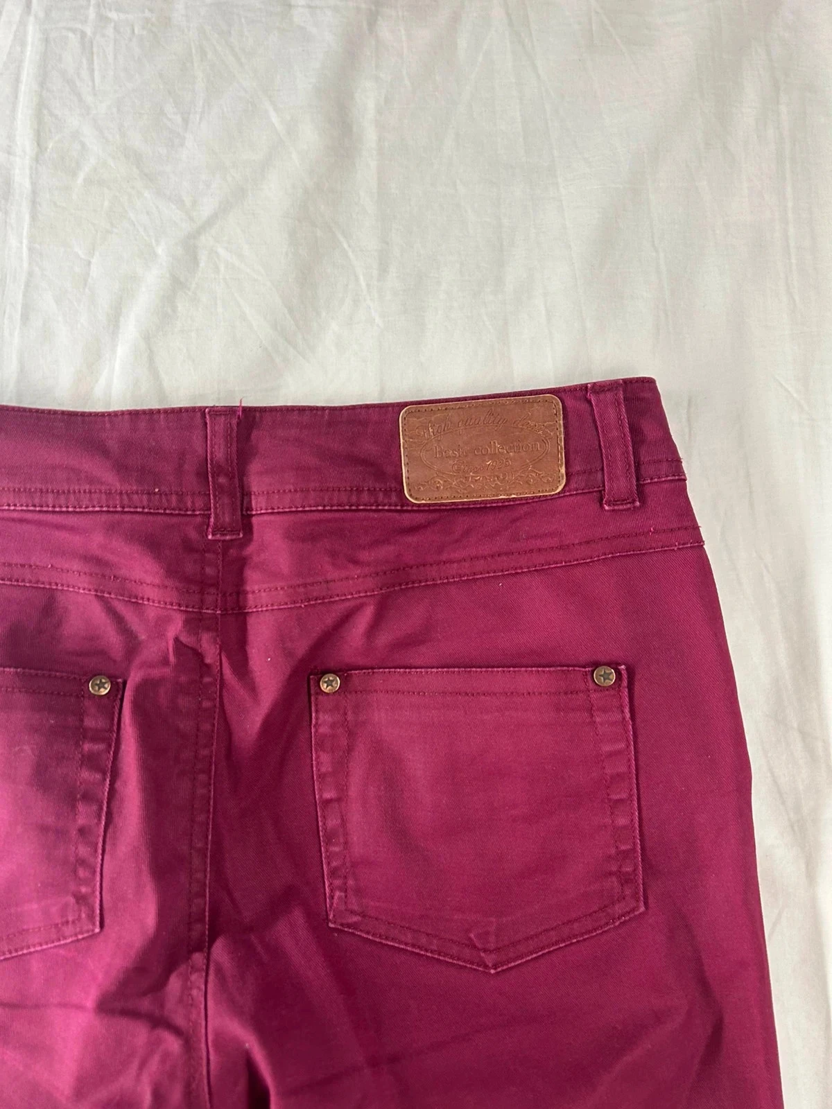 Jeans slim vermelho bordeaux in extenso – photo 10